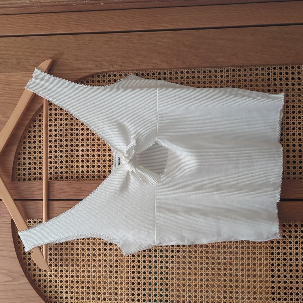 NWOT Sandro White Tank Top - Knot Detail- Small
